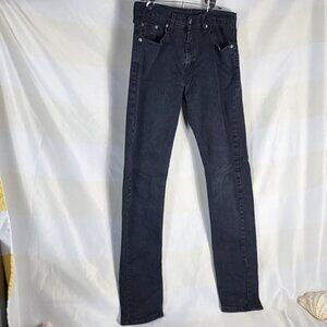 Levi's Black Label 512 Black Slim Taper Cotton Elastane Stretch Men's Jean 32x34